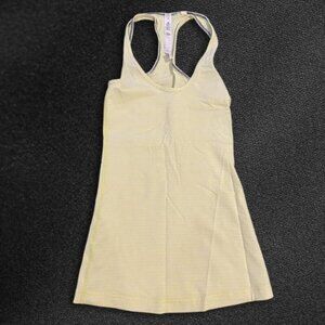 Lululemon Racerback Tank Top Seamless Running Stripes Yellow Off-White US Small